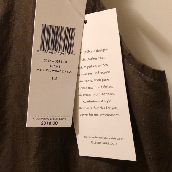 Eileen Fisher • Olive Wrap Dress - Picture 11 of 11